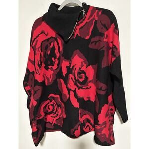 Joseph A. Turtleneck Rose Garden Sweater NWT Women’s Medium Ribbed Cuffs Dolman